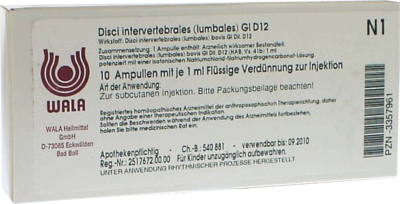 DISCI intervertebrales lumbales GL D 12 Ampullen