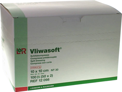 VLIWASOFT Schlitzkompressen 10x10 cm steril 4lagig